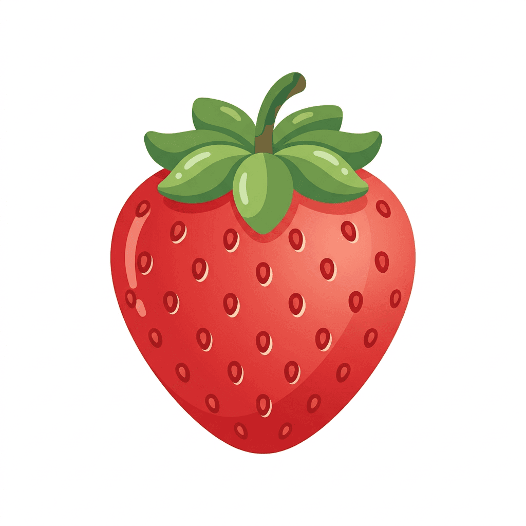 Commercial Pack style sample — strawberry rendered as Licensed for Etsy resale