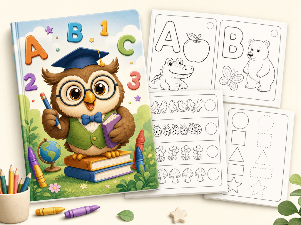 Educational printables use case — Topic-led books for learning themes, letters, numbers, or animals - clean output for KDP educational niches.