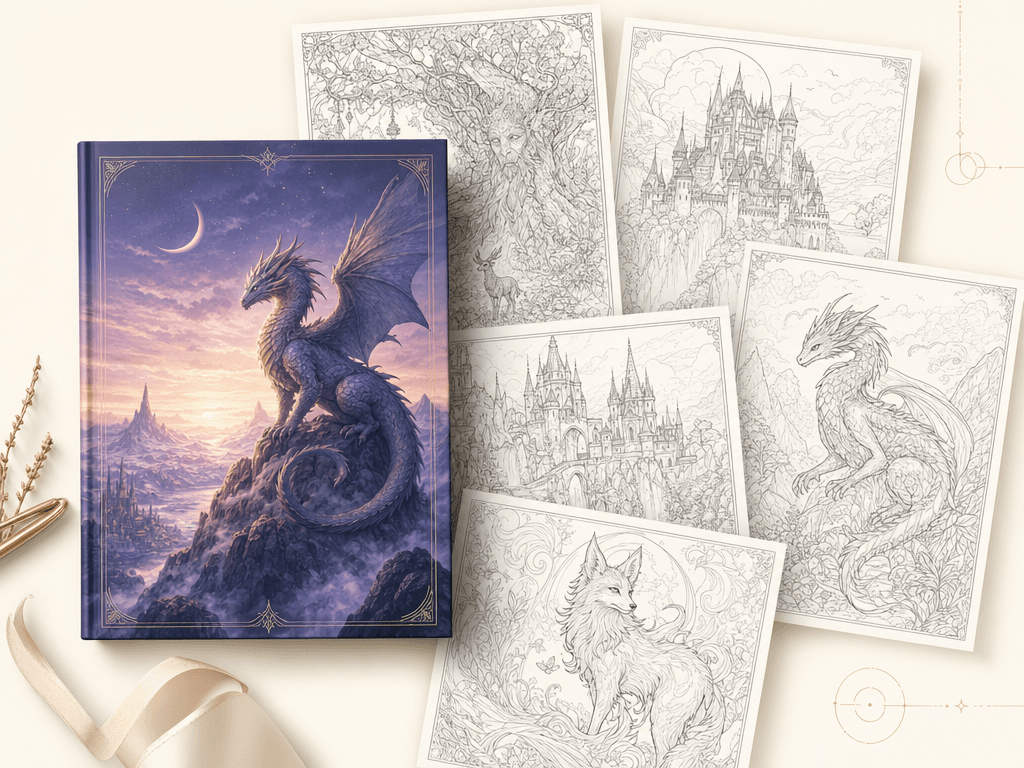 Fantasy and dragons use case — Story-rich books with recurring creatures and magical scenes - perfect for fantasy series and gift-book niches.