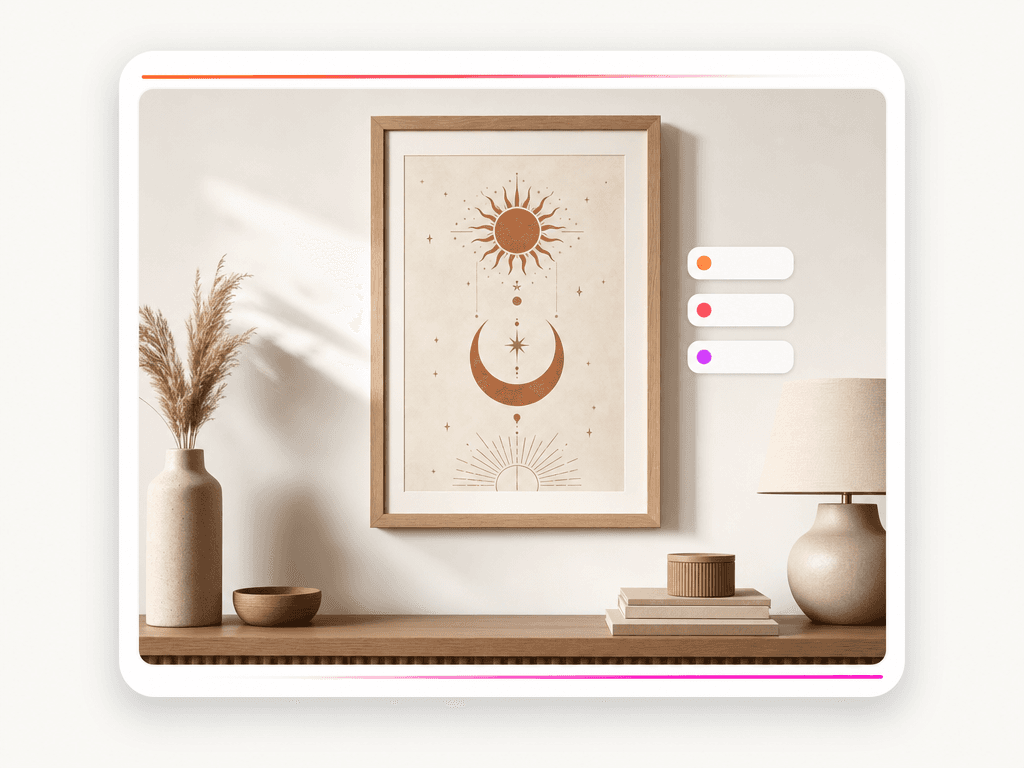 Wall art sellers use case — Boho prints, abstract art, minimalist - rewrites that capture aesthetic search intent.