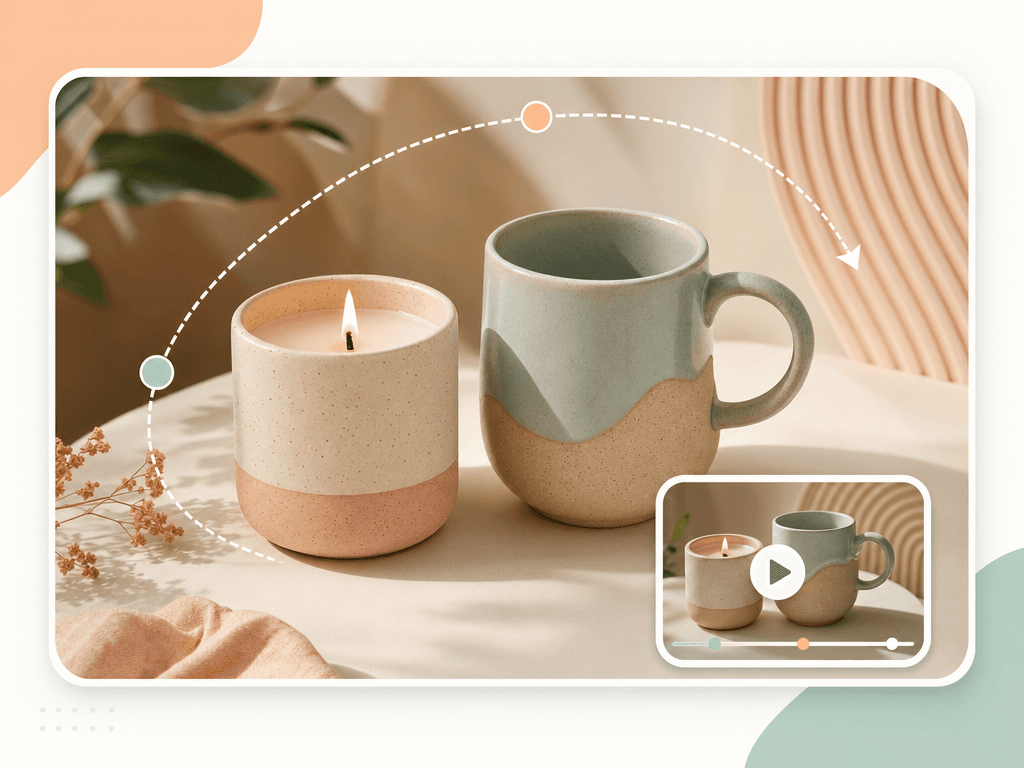 Handmade product sellers use case - Give candles, jewelry, ceramics, and soaps a studio-style cinematic reveal without setting up a tripod or restocking your shoot.