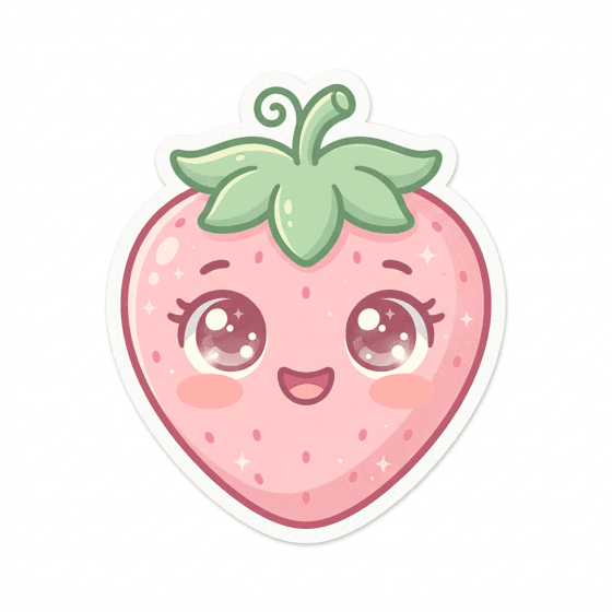Kawaii strawberry clip art